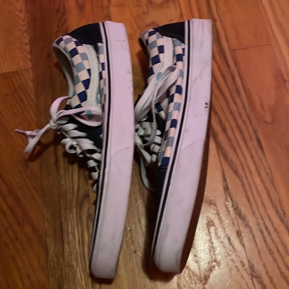 Never Worn sz 13 Mens Blue and White Checker Vans - Picture 6 of 8